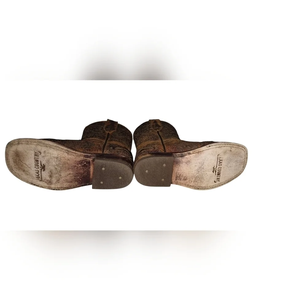 Texas Country Kids Western Cowboy Boots - Brown